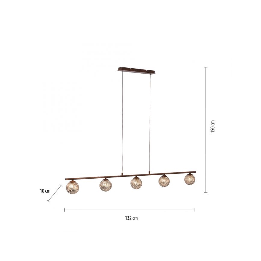 Paul Neuhaus 2040-48 - Lámpara colgante GRETA 5xG9/40W/230V