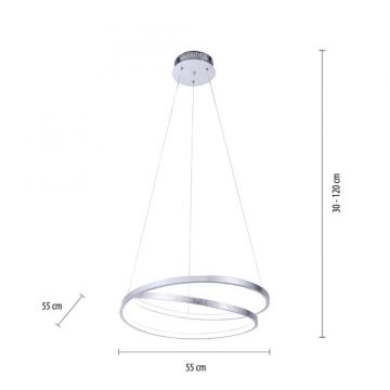 Paul Neuhaus 2472-21 - Lámpara de araña LED regulable de cable ROMAN LED/30W/230V cromo