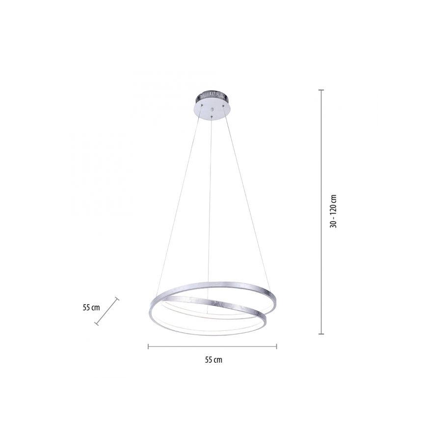 Paul Neuhaus 2472-21 - Lámpara de araña LED regulable de cable ROMAN LED/30W/230V cromo