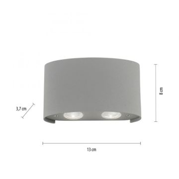 Paul Neuhaus 9487-21 - Aplique LED de exterior CARLO 4xLED/0,8W/230V IP54