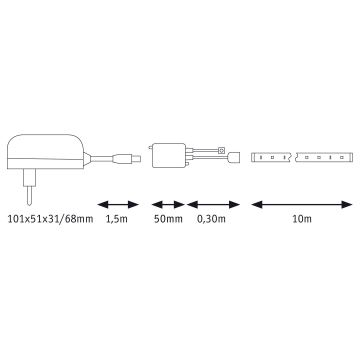 Paulmann 78980 - Cinta LED RGB/28W Regulable SIMPLED 10m 230V + CR