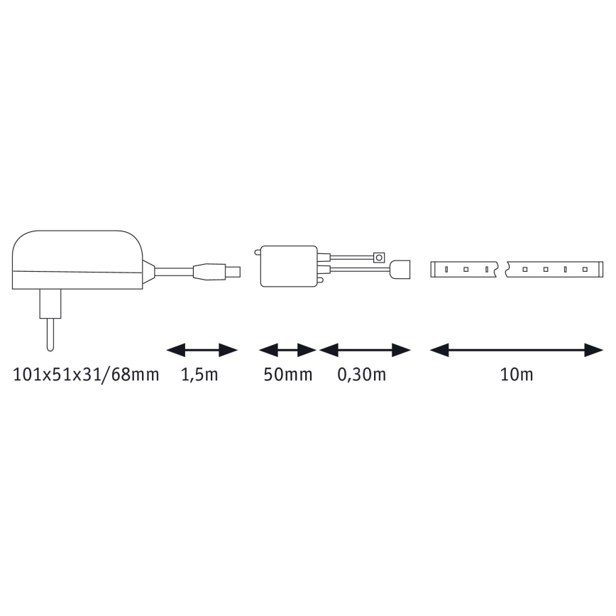 Paulmann 78980 - Cinta LED RGB/28W Regulable SIMPLED 10m 230V + CR