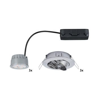 Paulmann 92821 - SET 3x LED/7W IP23 Lámpara empotrable regulable para el baño COIN 230V