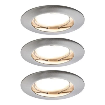 Paulmann 93958 - SET 3x LED/6,8W IP44 Lámpara empotrable regulable para el baño COIN 230V