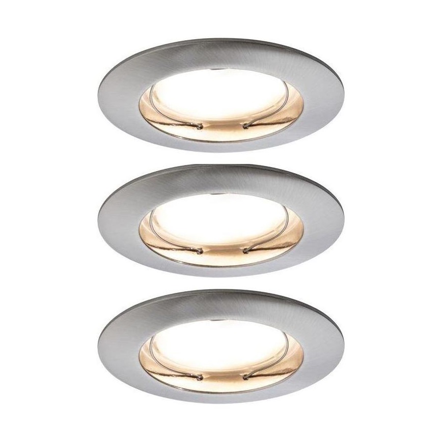 Paulmann 93958 - SET 3x LED/6,8W IP44 Lámpara empotrable regulable para el baño COIN 230V