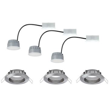 Paulmann 93958 - SET 3x LED/6,8W IP44 Lámpara empotrable regulable para el baño COIN 230V