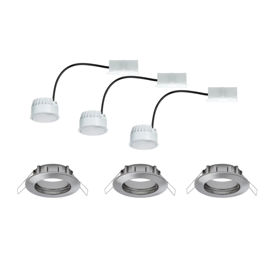 Paulmann 93976 - SET 3xLED/6,8W IP44 Lámpara empotrable de baño COIN 230V