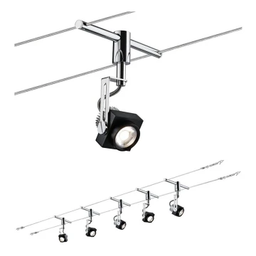 Paulmann 94081 - SET 5xLED/5W Foco para un sistema de cuerdas 230V negro