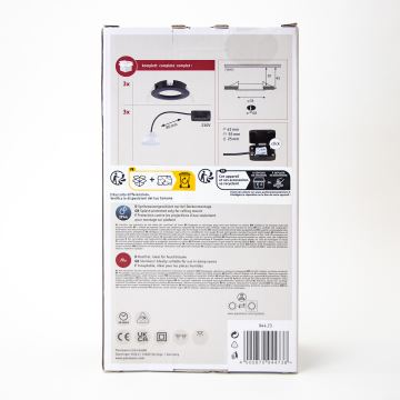 Paulmann 94473 - SET 3xLED/6W IP44 Lámpara empotrable de baño NOVA 230V