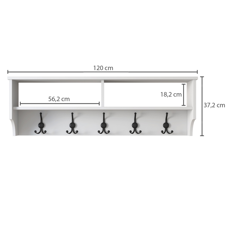 Percha de pared RANI 120x37,2 cm blanco