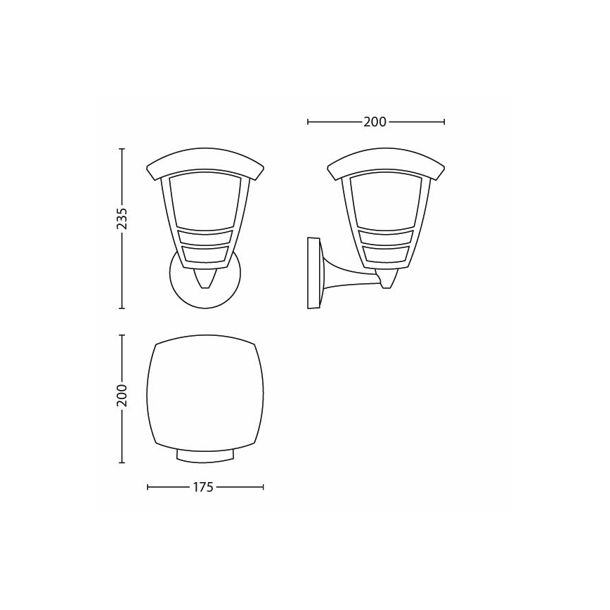 Philips 15380/30/16 - Aplique exterior MYGARDEN CREEK 1xE27/60W/230V