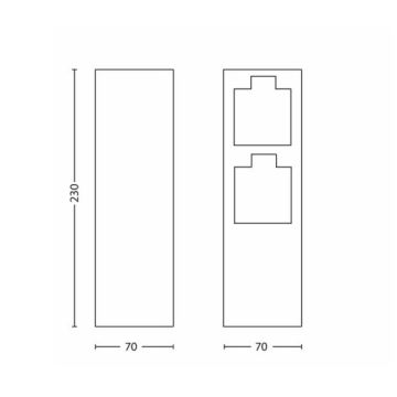 Philips - Columna de enchufes de exterior 230V IP44