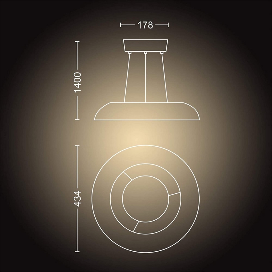 Philips - LED Lámpara colgante regulable Hue AMAZE LED/39W/230V + control remoto