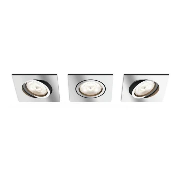 Philips  50393/11/P0 - SET 3x LED Lámpara empotrable regulable SHELLBARK LED/4,5W/230V