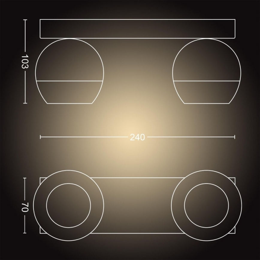 Philips - Foco LED regulable Hue BUCKRAM 2xGU10/5W/230V