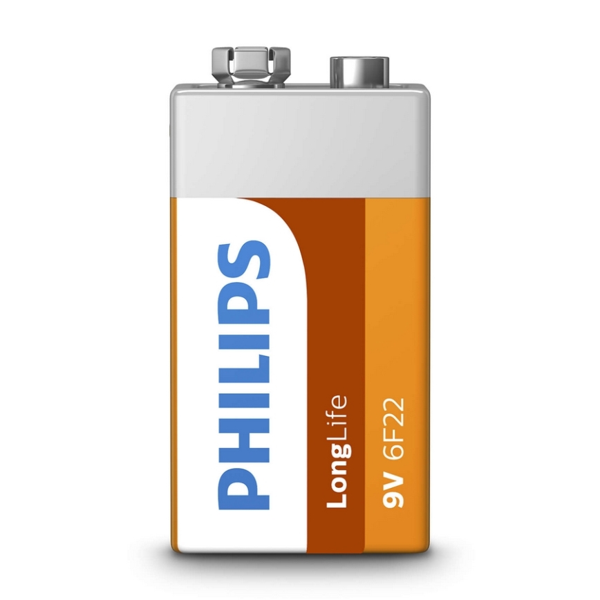 Philips 6F22L1F/10 - Batería de cloruro de zinc 6F22 LONGLIFE 9V