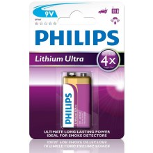 Philips 6FR61LB1A/10 - Batería de litio 6LR61 LITHIUM ULTRA 9V 600mAh