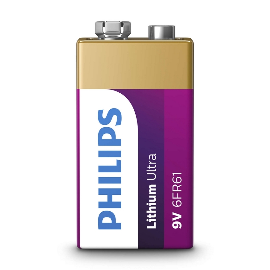 Philips 6FR61LB1A/10 - Batería de litio 6LR61 LITHIUM ULTRA 9V