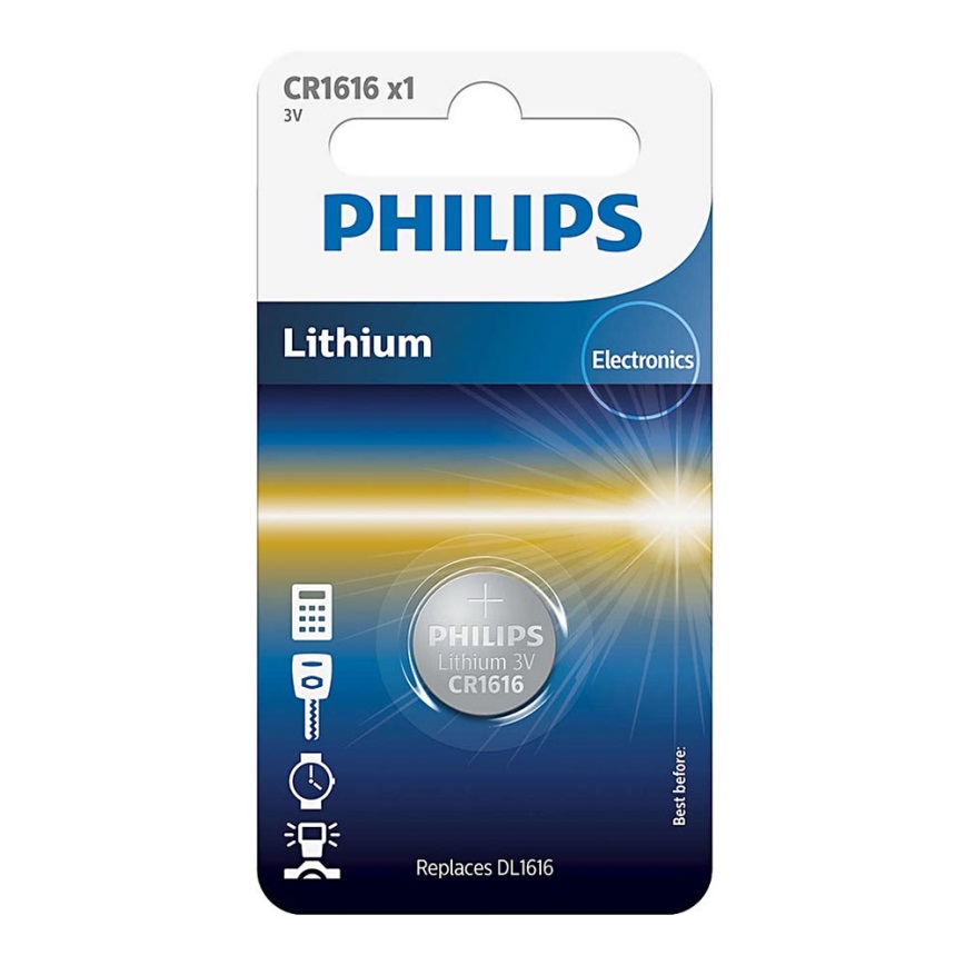 Philips CR1616/00B - Batería de litio botón CR1616 MINICELLS 3V 52mAh