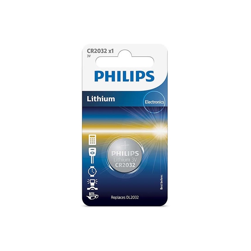 Philips CR2032/01B - Batería de litio botón CR2032 MINICELLS 3V 240mAh