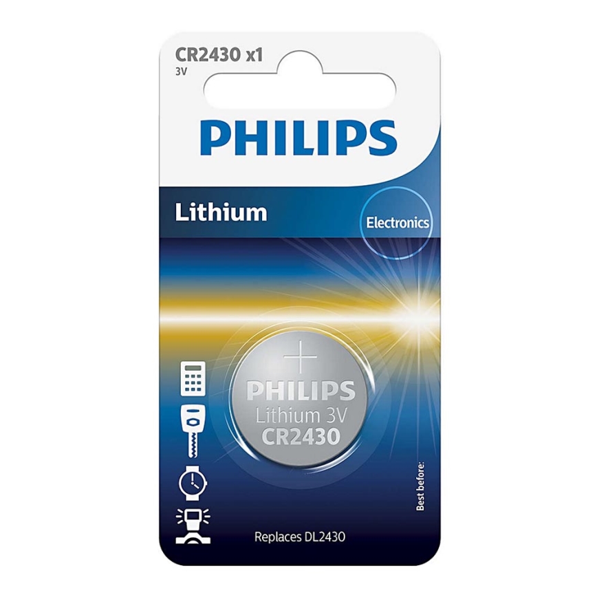 Philips CR2430/00B - Batería de litio botón CR2430 MINICELLS 3V 300mAh