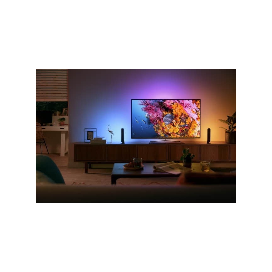 Philips - Lámpara de mesa LED RGB regulable HUE AMBIANCE LED/6W/230V negra