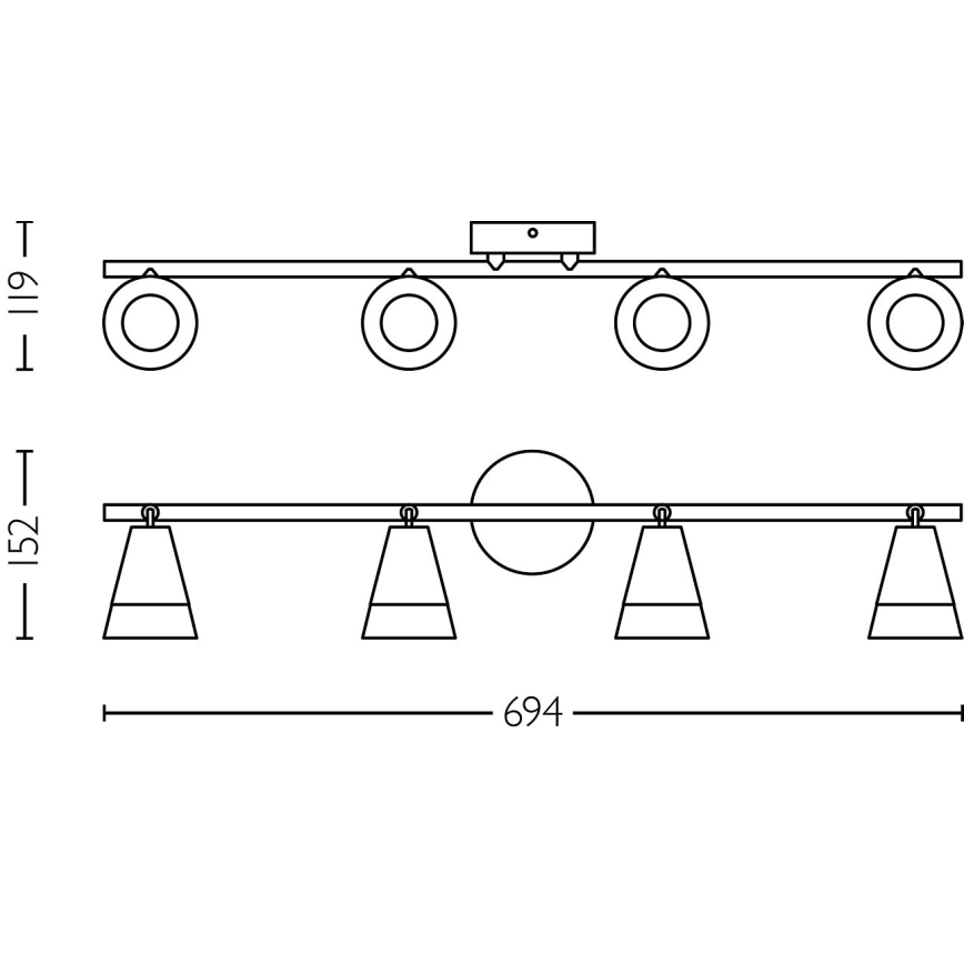 Philips - Foco CLEFT 4xGU10/5W/230V