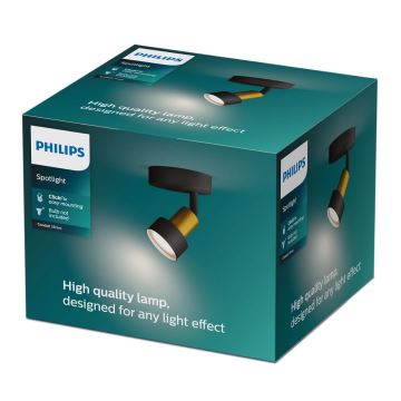 Philips - Foco CONDUIT 1xGU10/5W/230V negro/latón