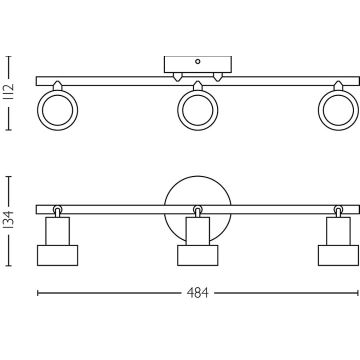 Philips - Foco CONDUIT 3xGU10/5W/230V negro/latón