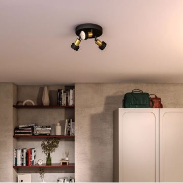 Philips - Foco CONDUIT 3xGU10/5W/230V negro/latón