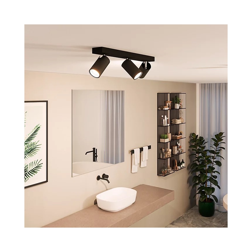 Philips - Foco de baño IDRIS 3xGU10/5W/230V IP44 negro