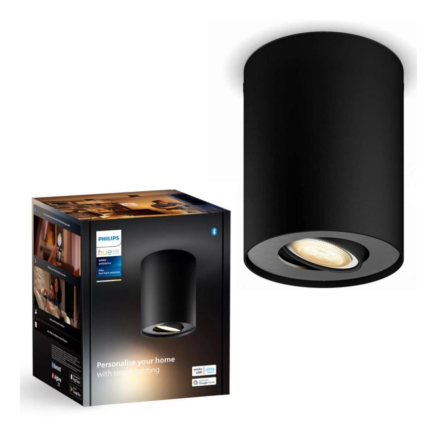 Philips - Foco LED regulable Hue PILLAR 1xGU10/4,2W/230V 2200-6500K negro