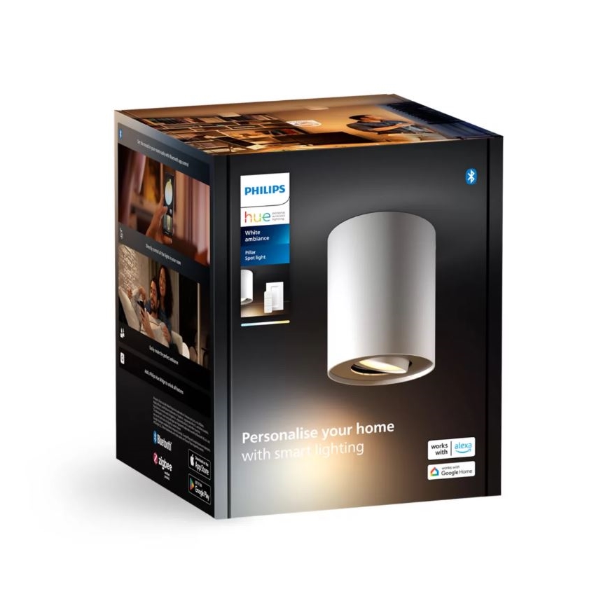 Philips - Foco LED regulable Hue PILLAR 1xGU10/4,2W/230V 2200-6500K + control remoto blanco