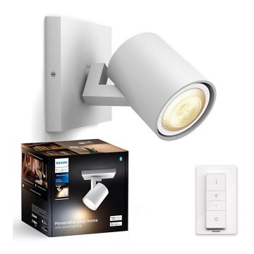 Philips - Foco LED regulable Hue RUNNER 1xGU10/4,2W/230V 2200-6500K + control remoto blanco