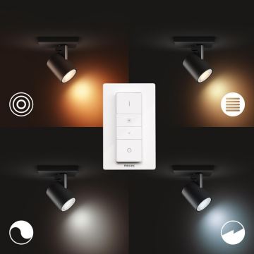 Philips - Foco LED regulable Hue RUNNER 1xGU10/4,2W/230V 2200-6500K + control remoto negro