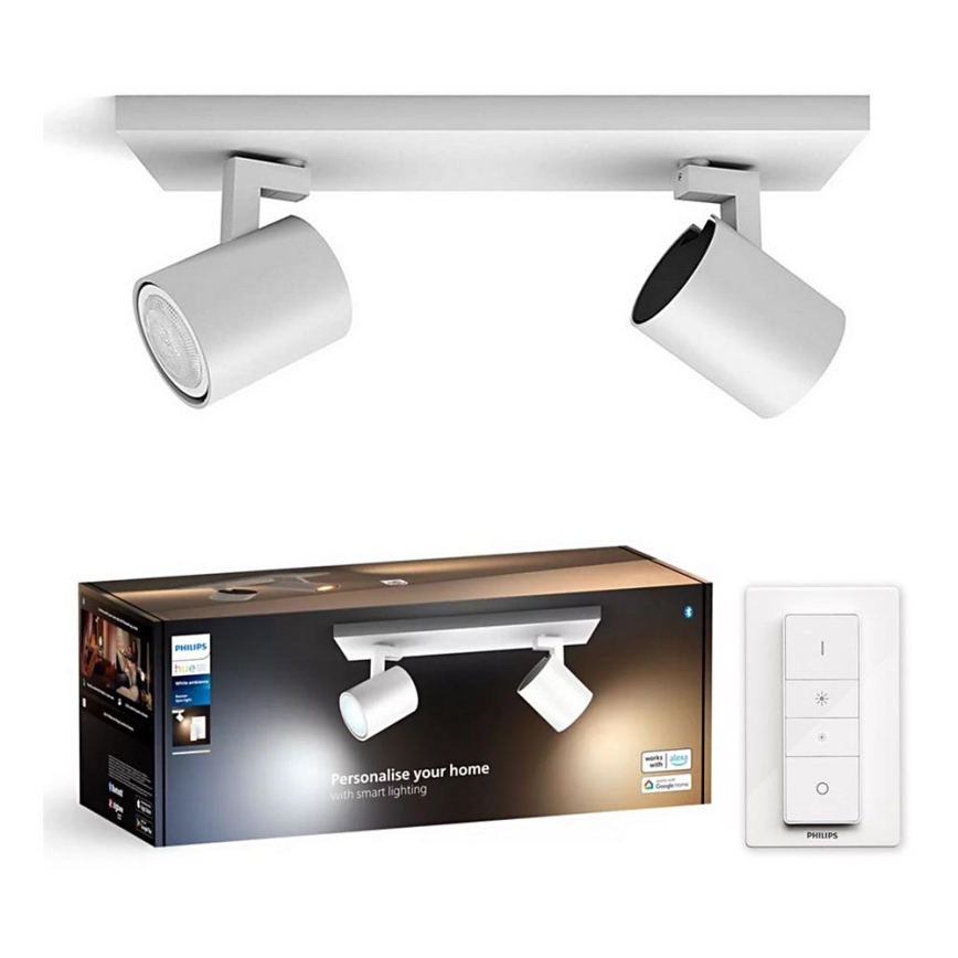 Philips - Foco LED regulable Hue RUNNER 2xGU10/4,2W/230V 2200-6500K + control remoto blanco