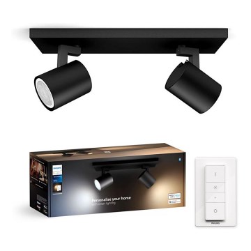 Philips - Foco LED regulable Hue RUNNER 2xGU10/4,2W/230V 2200-6500K + control remoto negro