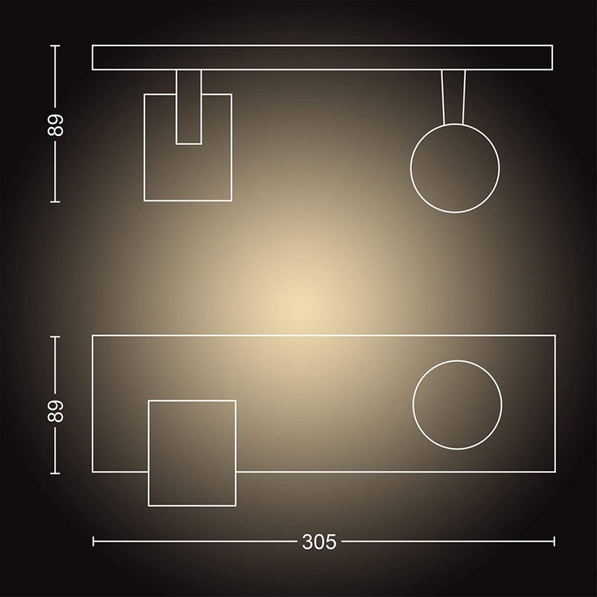 Philips - Foco LED regulable Hue RUNNER 2xGU10/4,2W/230V 2200-6500K + control remoto blanco