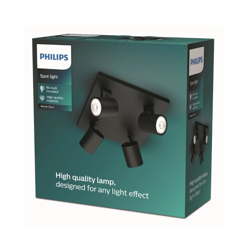 Philips - Foco 4xGU10/20W/230V negro