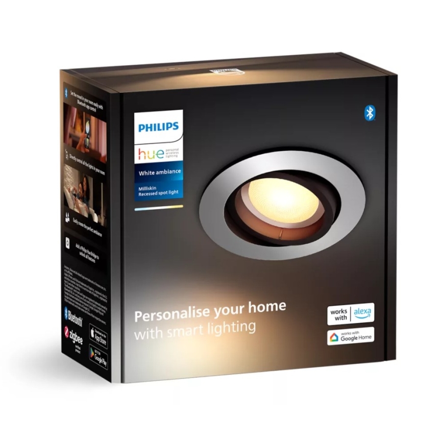 Philips - Lámpara empotrable LED regulable Hue MILLISKIN 1xGU10/4,2W/230V 2200-6500K