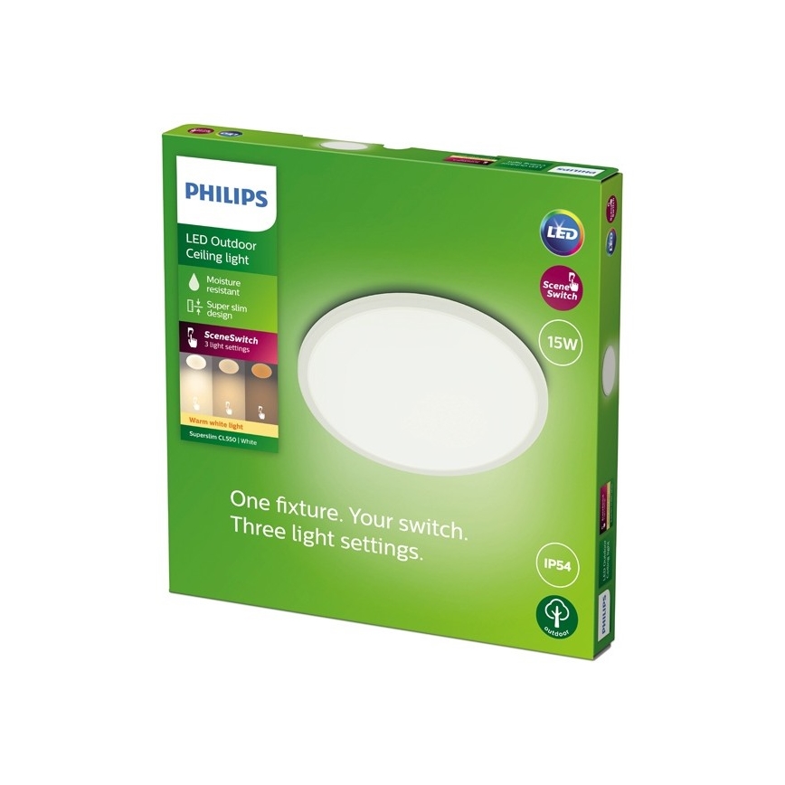 Philips - Lámpara LED exterior regulable SCENE SWITCH LED/15W/230V IP54 blanco