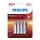 Philips LR03P4B/10 - 4 pz. Pila alcalina AAA POWER ALKALINE 1,5V 1150mAh