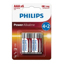 Philips LR03P6BP/10 - 6 pz. Pila alcalina AAA POWER ALKALINE 1,5V 1150mAh