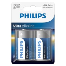 Philips LR20E2B/10 - 2 pz. Pila alcalina D ULTRA ALKALINE 1,5V 15000mAh