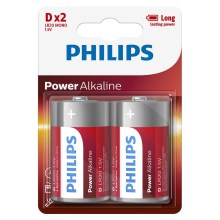 Philips LR20P2B/10 - 2 pz. Pila alcalina D POWER ALKALINE 1,5V 14500mAh
