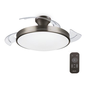 Philips-Plafón LED con ventilador BLISS LED/35W/230V 5500/4000/2700K níquel + control remoto