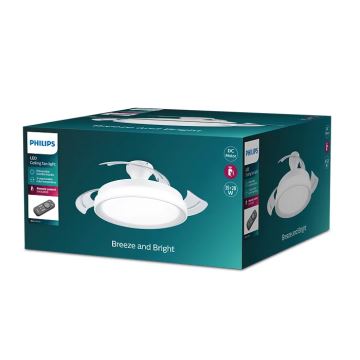 Philips - Plafón LED con ventilador BLISS LED/35W/230V 5500/4000/2700K blanco + control remoto