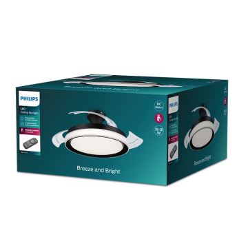 Philips-Plafón LED con ventilador BLISS LED/35W/230V 5500/4000/2700K negro + control remoto