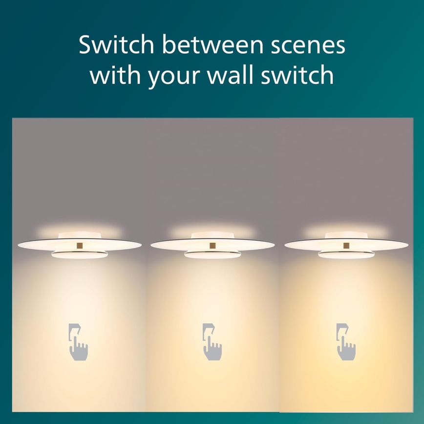 Philips- Plafón LED regulable SCENE SWITCH LED/30W/230V 2700K plata