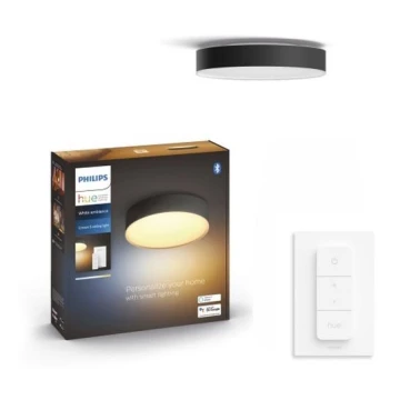 Philips - Plafón LED regulable Hue LED/9,6W/230V 2200-6500K d. 261 mm negro + mando a distancia